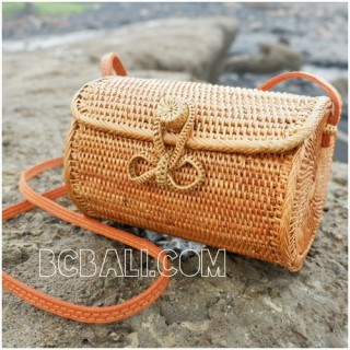 cylinder bag ata grass handwoven balinese handmade design